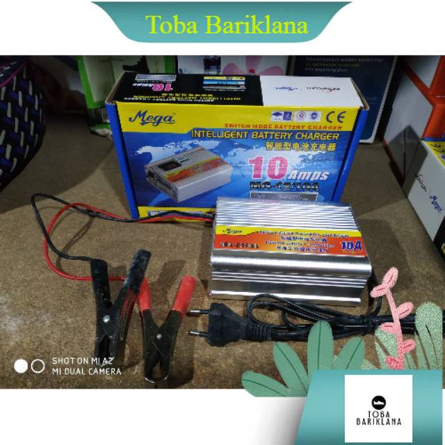 cas charger aki 12 volt 10 ampere MEGA charger baterai aku