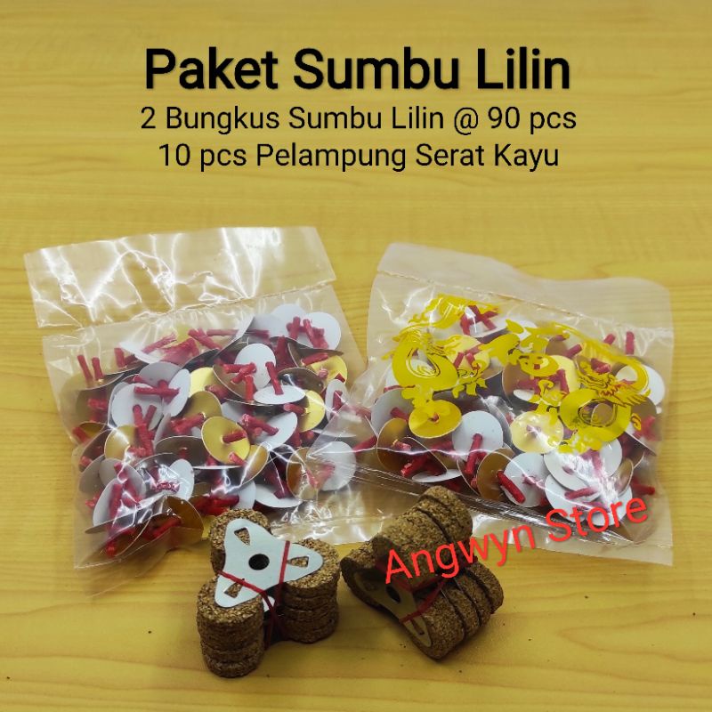 Sumbu lilin 2 bungkus + pelampung serat kayu 10 Pcs