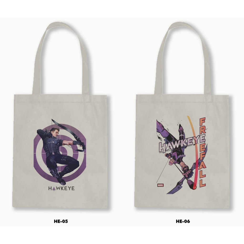 Tas Tote Bag Resleting Kanvas/Blacu  - Hawkeye