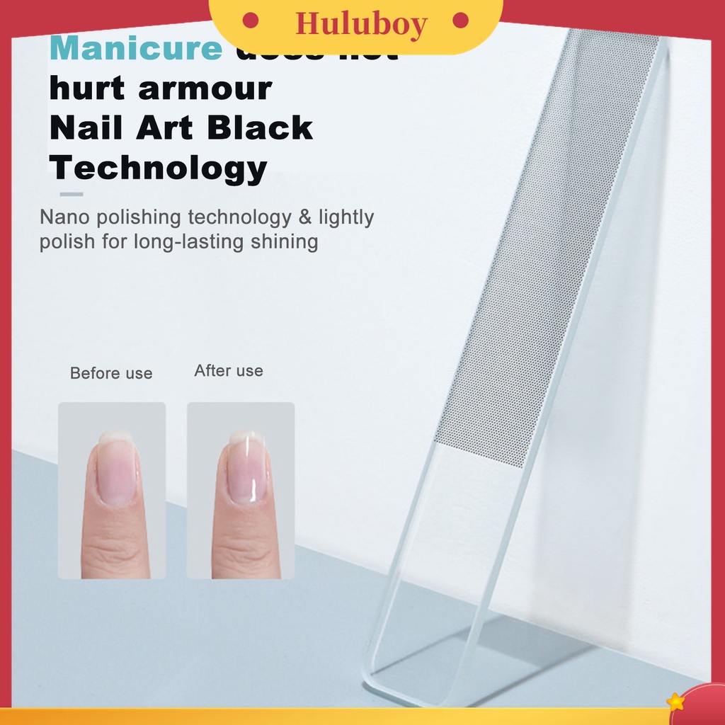 Huluboy Huluboy♡ Strip Kikir Kuku Bahan Kaca Transparan Tidak Berubah Bentuk Untuk Manicure