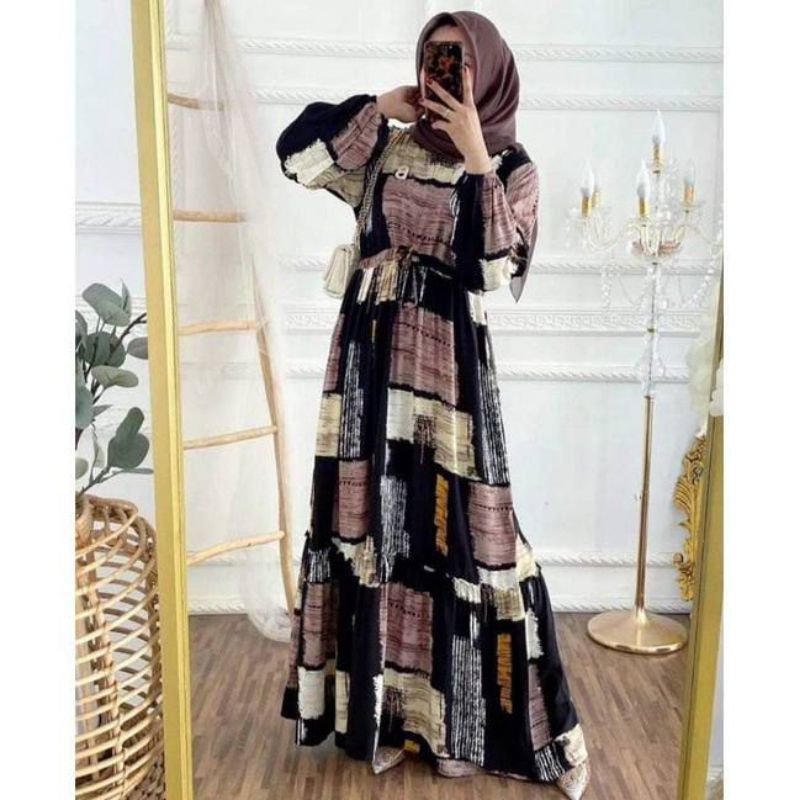 ANNAJA GAMIS ALOORA DELIA DRESS Gamis RAYON diamond PREMIUM