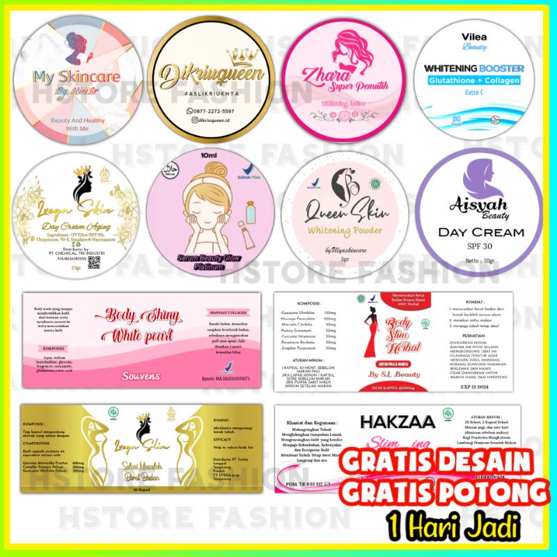 

Stiker Label Produk Obat Kosmetik Skincare Custom Free Desain Sticker