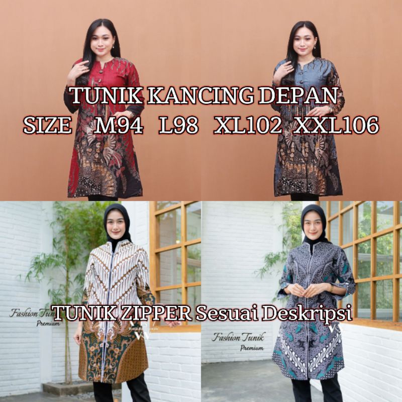 XC BLOUSE BATIK WANITA STRIPY FRESIA H8928Q Ruffle SERAGAM BATIK KANTOR WANITA - ATASAN BATIK WANITA