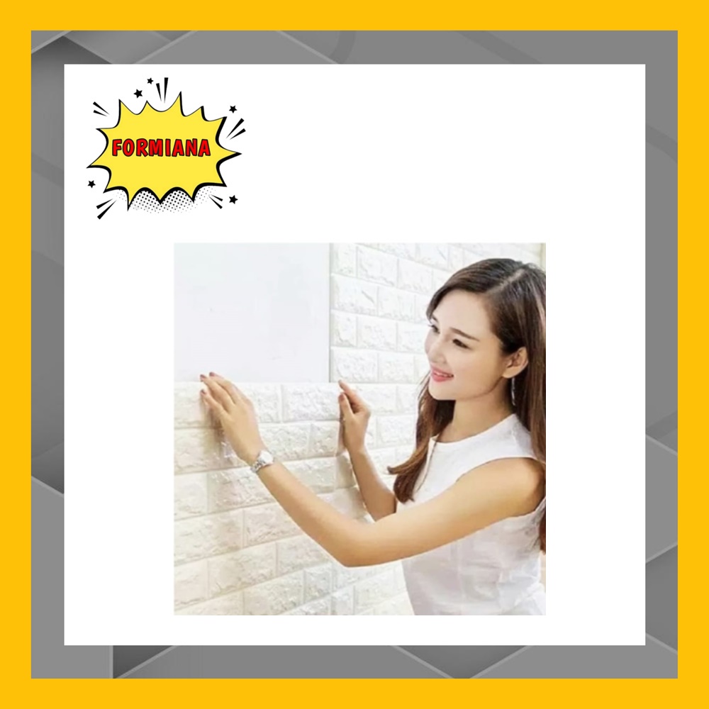 FM - Wallpaper Dinding 3D Modern Foam Batu Bata 70x77cm Wall Sticker