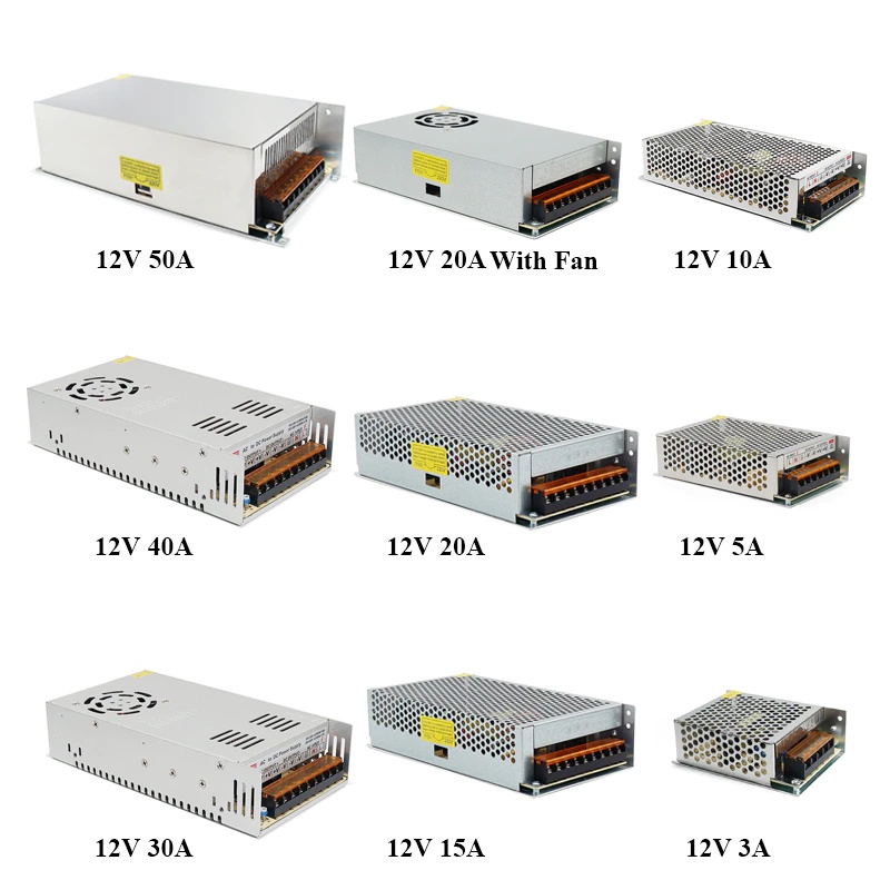 [HAEBOT] Power Supply Switching 12V 50A DC PSU Adaptor Adapter Jaring 110/220 VAC 5 V Switch Mini CNC Pencatu Catu Daya CCTV Trafo Elektronika Listrik