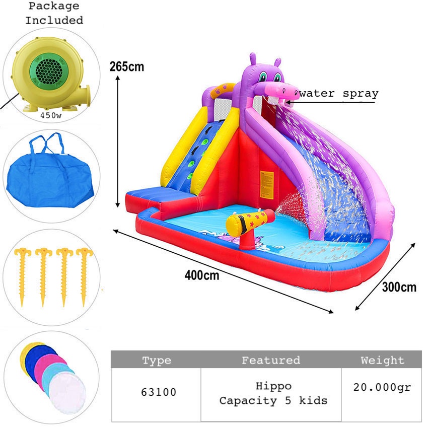 bouncy castle hippo 63100