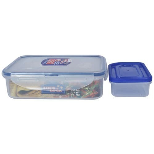 HPL 815 L RECTANGULAR SHORT FOOD CONTAINER 550ML LOCK &amp; LOCK