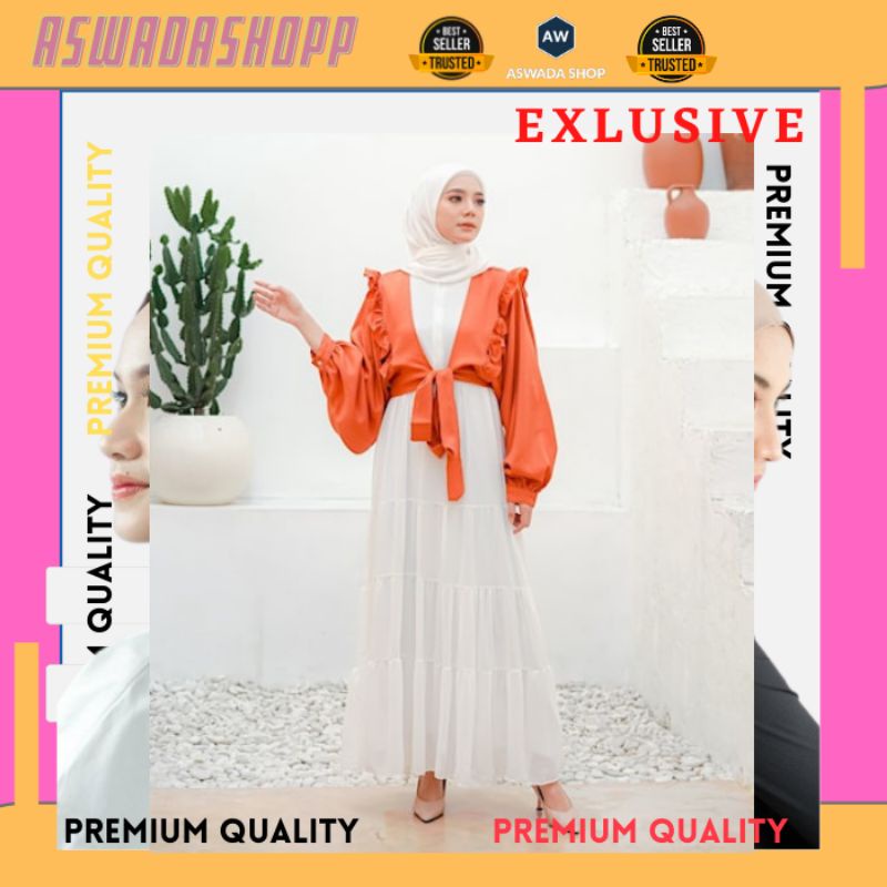 Outfit Cardigan Rajut Wanita Oversize Kardigan Dress Gamis Polos Kaira Set Jumbo Terbaru Bhn Tebal