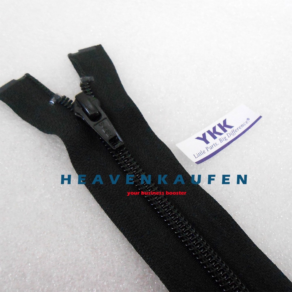 Resleting Zipper Jaket YKK 75 cm Atau 30 inch Hitam Type Gigi Coil Halus Open End Buka Lepas