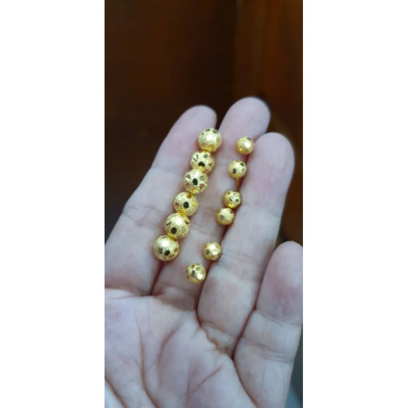 Giwang anting tindik tusuk bola pentol gold kuning emas asli 375 murah