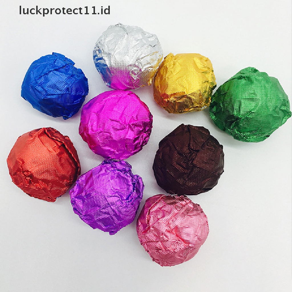 // Hg &amp; ID// 100Pcs Foil Candy Package Paper Kertas Kaleng Makanan Gula Permen Aluminium Coklat