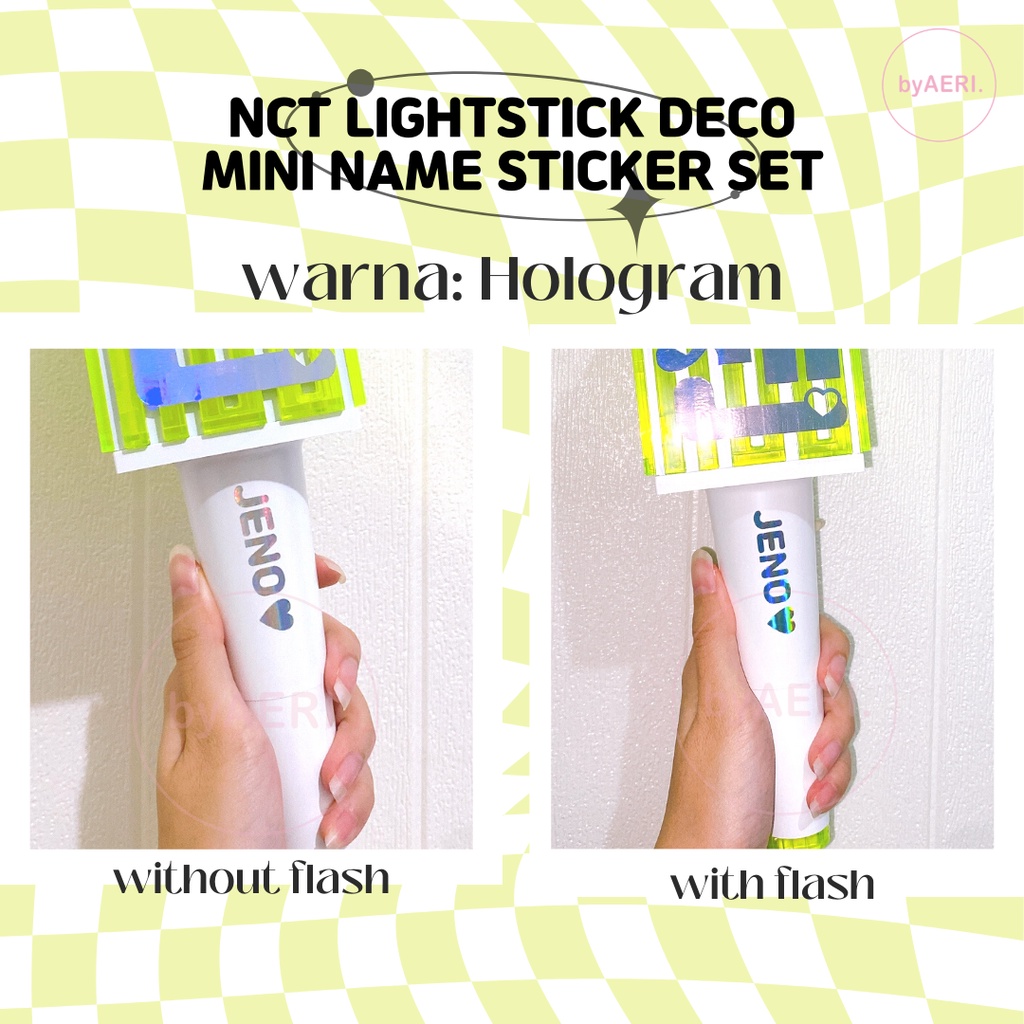 N C T MINI TULISAN STICKER SET (NAME+HANGUL) LIGHTSTICK DECO STICKER (REFLECTIVE &amp; HOLOGRAM)