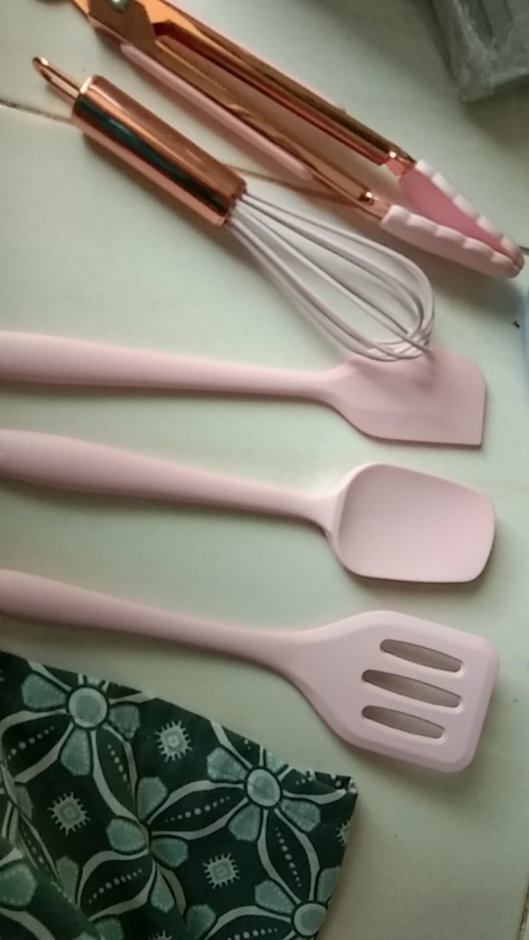 Bc 67 Set Alat Masak Silicone Sutil Set Isi 5 Pcs Food Grade Tahan Panas / Set Spatula Pink Rosegold