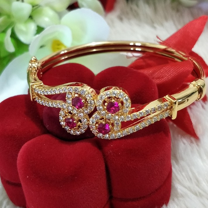 Gelang tangan Bangkok Bangle kaku Permata - Perhiasan xuping- Perhiasan lapis emas 22k
