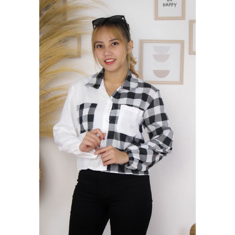 Kemeja crop ootd