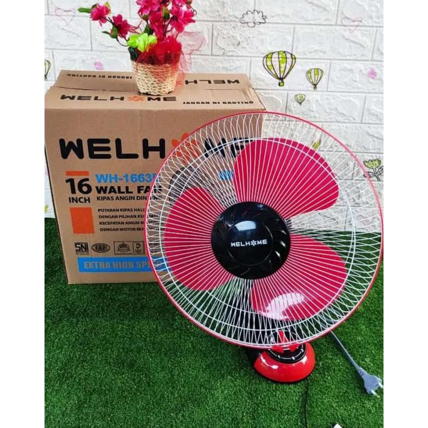 Wall Fan 1663E Kipas Angin Dinding Welhome 16 Inchi PROMO