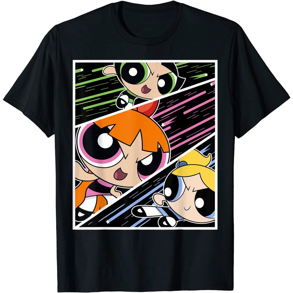 BAJU ANAK CN Powerpuff Girls The Trio Panel Light Show Graphic T-Shirt
