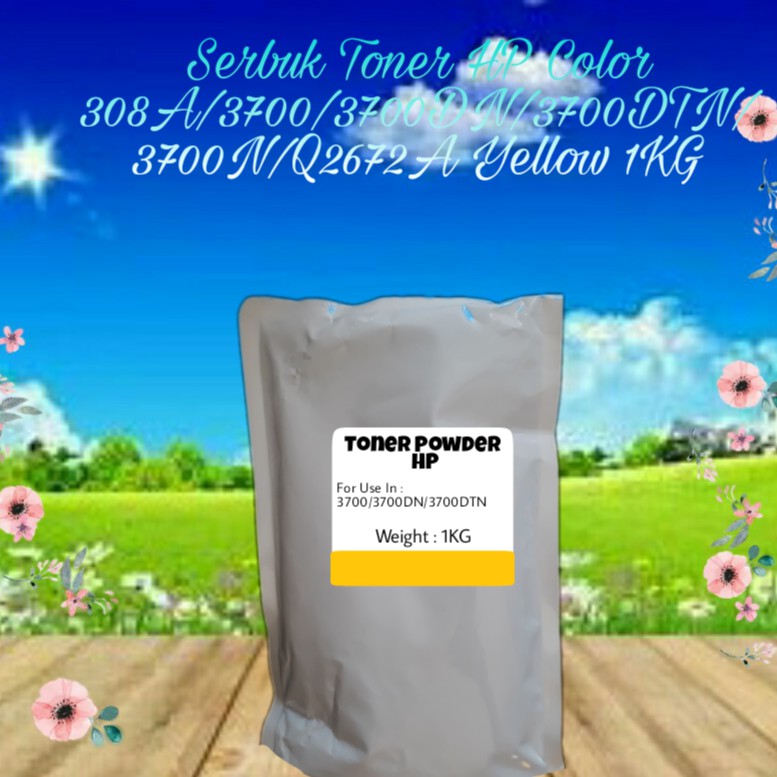 Serbuk Toner Refill Bubuk Powder HP 308A 3700 3700DN 3700DTN 3700N Series Q2672A Yellow 1kg