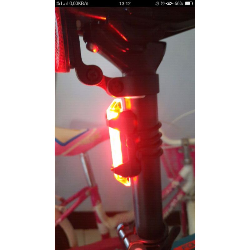 Lampu LED USB sepeda belakang bisa di isi kembali