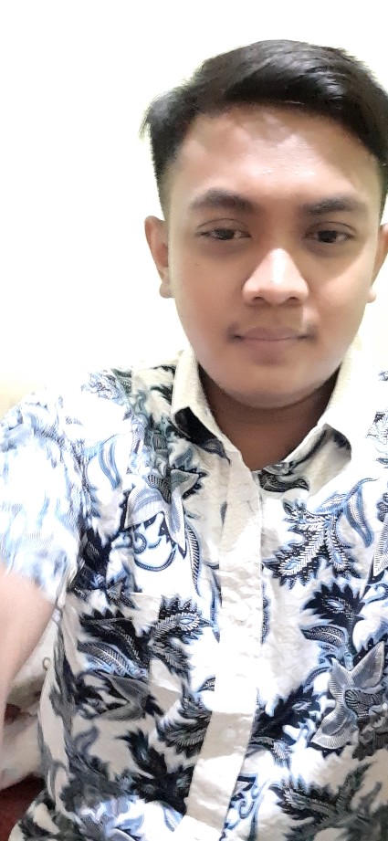 [gridline - R066 Cream Blue] Kemeja Batik Pria Katun Lengan Pendek Regular Krem Biru Pastel Simple