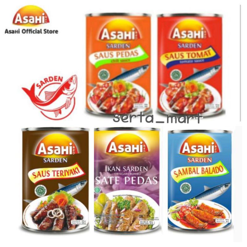 

Asahi Kaleng 155gr - Sardines Asahi - Ikan Sarden Kaleng Saus Tomat / Pedas / Teriyaki