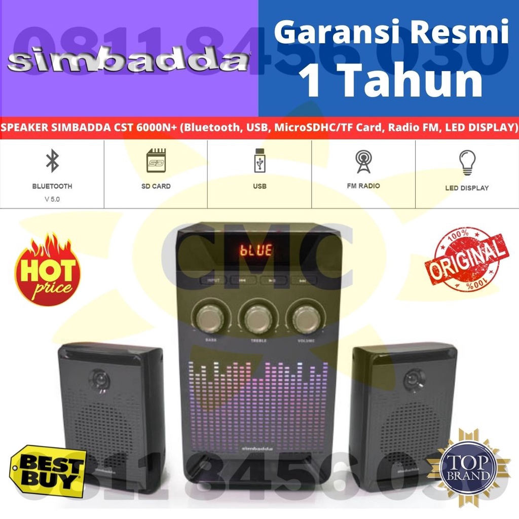 SIMBADDA SPEAKER BLUETOOTH CST 6000N+ 6000N Plus Free REMOTE RESMI