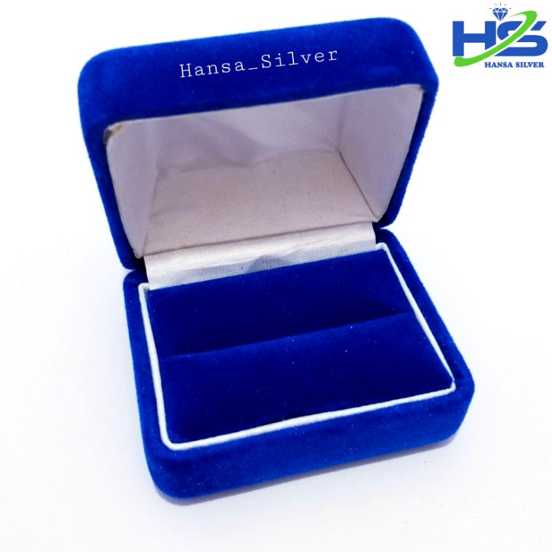 Kotak Cincin/Box Cincin/Tempat Cincin Persegi Warna Biru