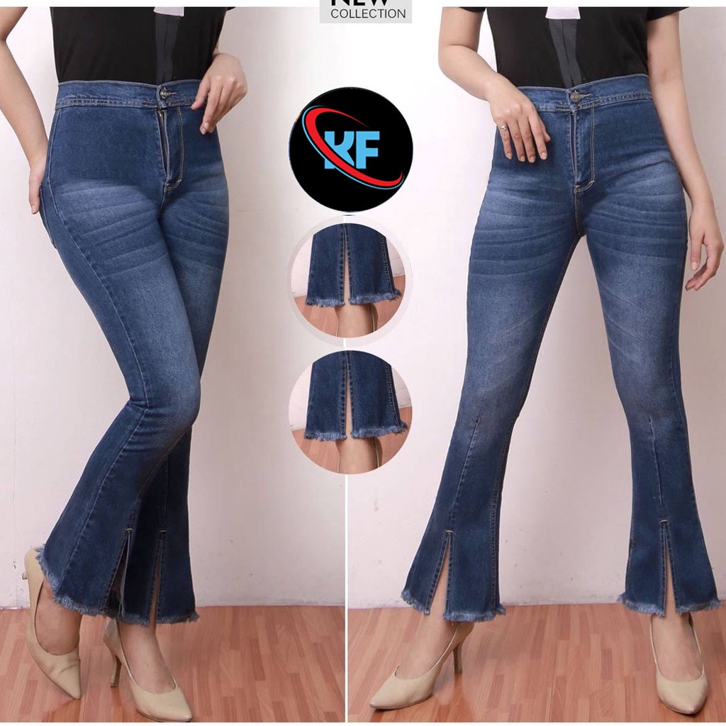 MELANI JEANS CUTBRAY RAWIS BELAH DEPAN (PREMIUM)