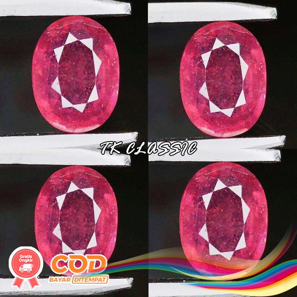 Natural Batu Permata Ruby Burma Merah