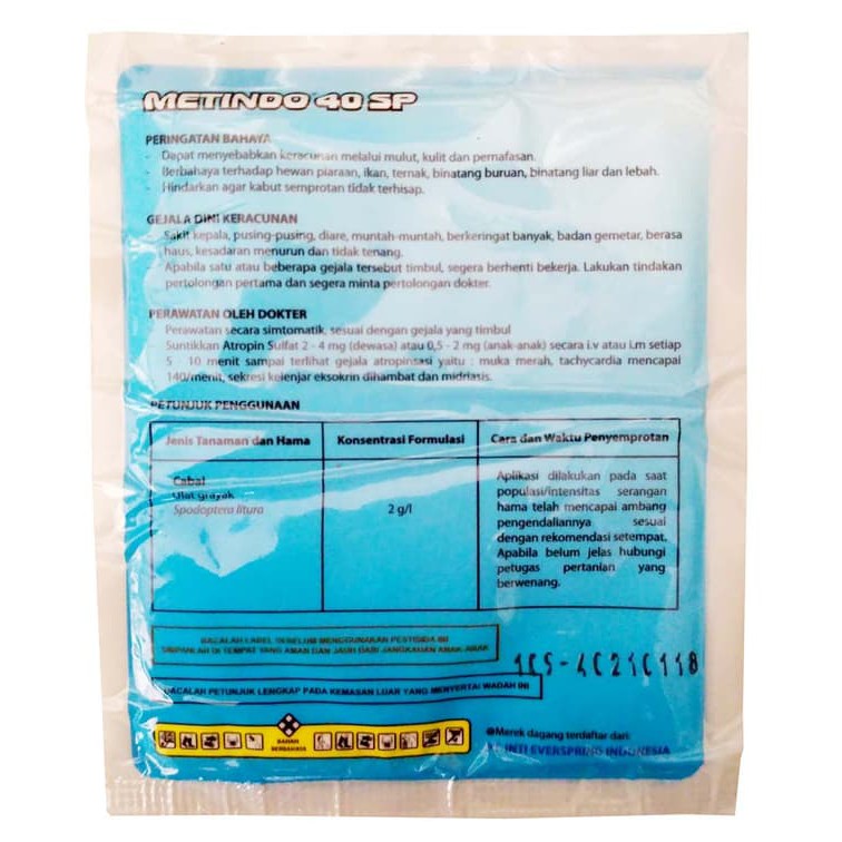 Obat Pertanian Pembunuh Serangga Insektisida METINDO 40 SP 15 gram
