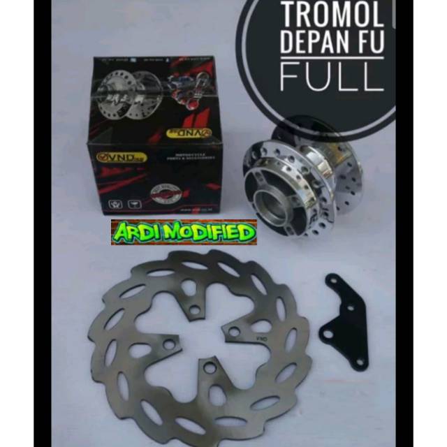 tromol depan satria fu vnd bonus piringan cakram breket vnd