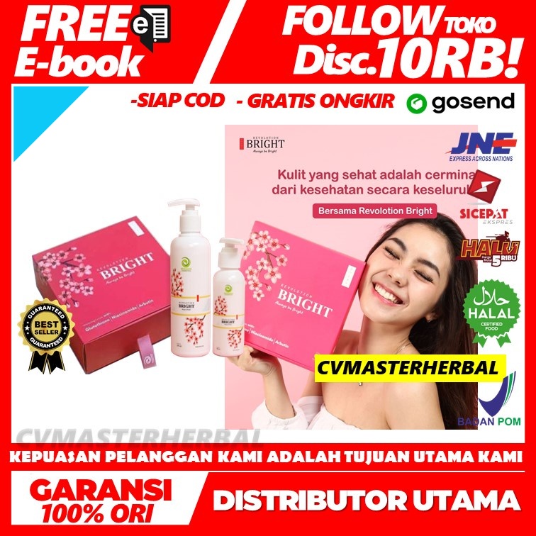 TERLARIS Revolution Bright Original  Body Lotion Pemutih Kulit Seluruh Tubuh Terbaik  Skincare  Scar