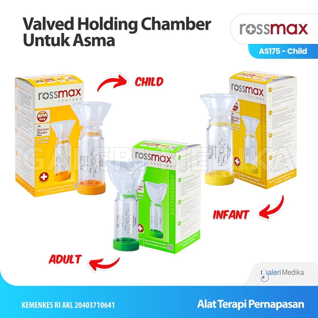 Rossmax Aerospacer AS-175 (Valved Holding Chamber) - Wadah Penghantar Obat