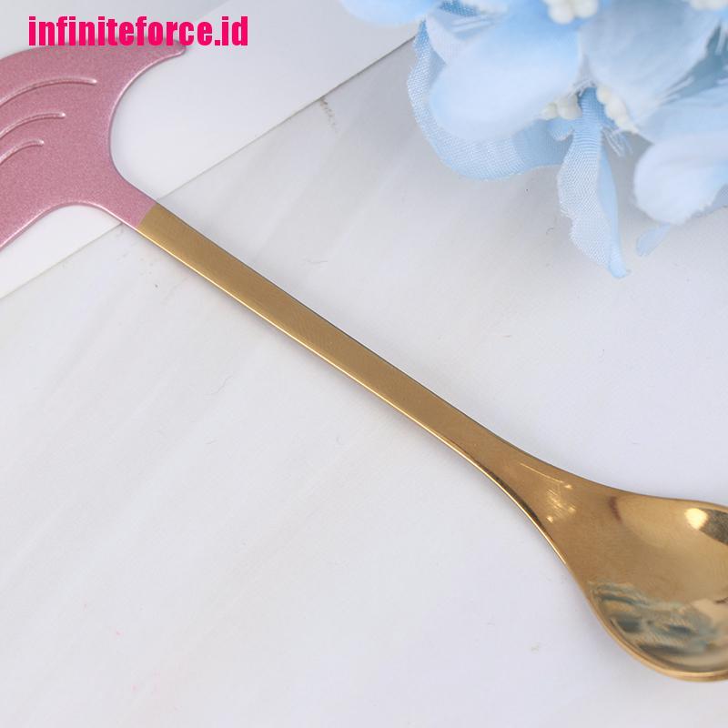 Sendok Dessert Es Krim Sup Desain Flamingo Gaya Elegan Untuk Peralatan Makan
