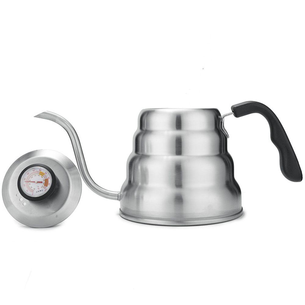 Solighter Pour Over Teko Kopi Mudah Dioperasikan Kompor Espresso Stainless Steel Moka Pot Drip Kettle Dengan Thermometer