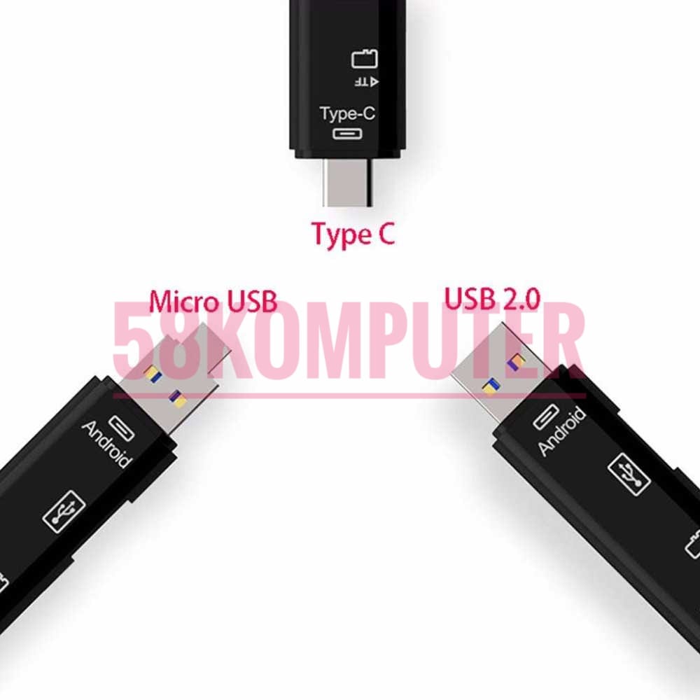 Card Reader Usb 2.0 Otg Type C Micro Usb 3 IN 1 OTG Combo hitam