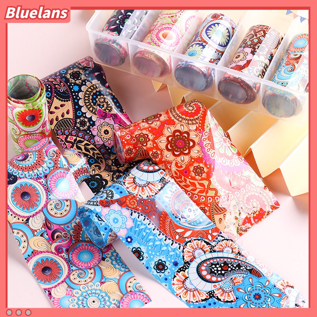 (In Stock) Kacamata Hitam Lensa Warna Warni ♡10pcs / Set Stiker Kuku 3D Motif Totem Gaya Etnik Retro Untuk Wanita