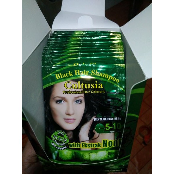 Cultusia Shampoo Noni Black Instant 25ml Original BPOM - Hair Shampo Hitam