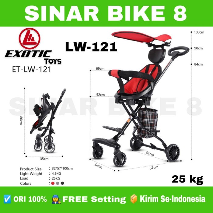 Kereta Dorong Anak Bayi Magic Stroller EXOTIC LW 121 Kanopi