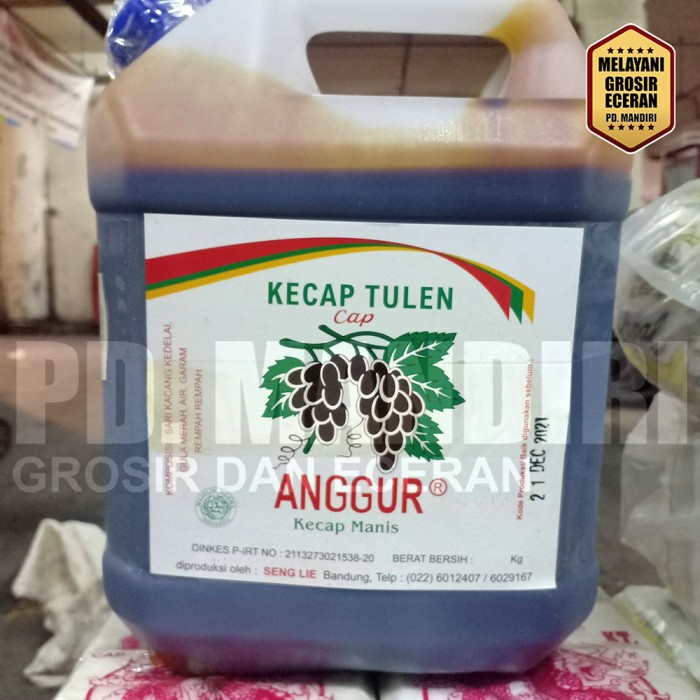 

KECAP MANIS CAP ANGGUR 6 KG JERIGEN SENG LIE BANDUNG KECAP MANIS