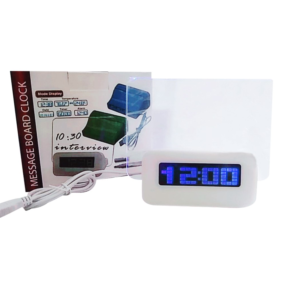 Jam Digital Alarm Clock Highstar 4 Port Usb Hub Memo Board portable/ Jam Led