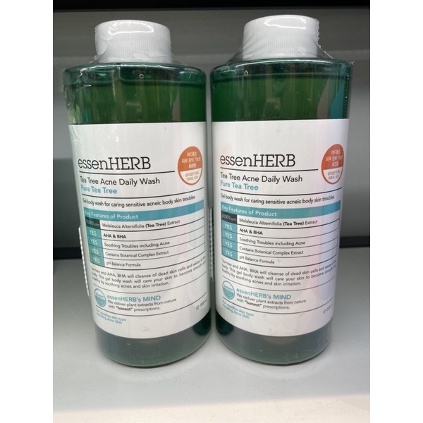 Jual essenHERB Tea tree Acne Daily wash 500ml Shopee Indonesia