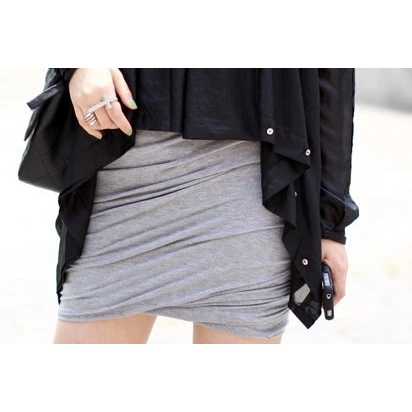 Hello Parry Alixe T Twist Ruched Jersey Skirt - Grey