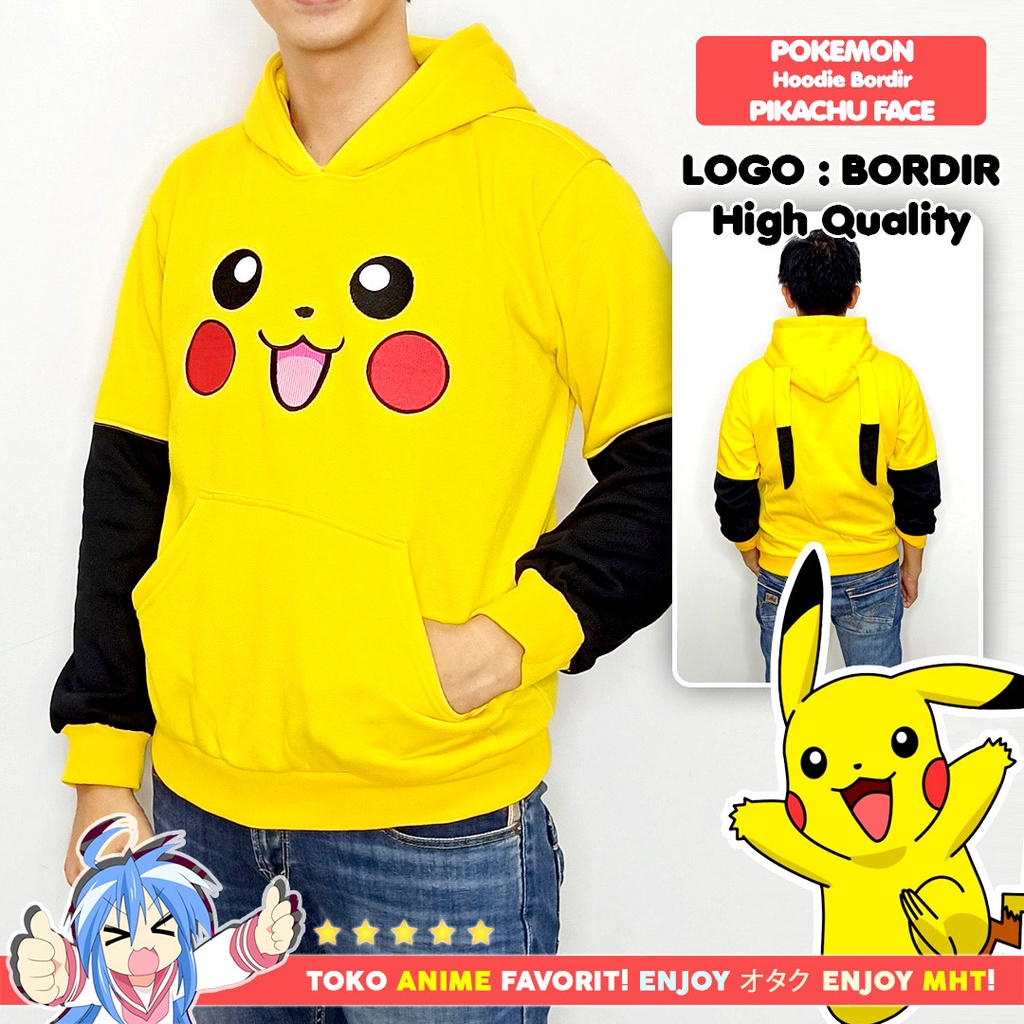 Jaket Hoodie Anime Pokemon Pikachu Cosplay Fashion