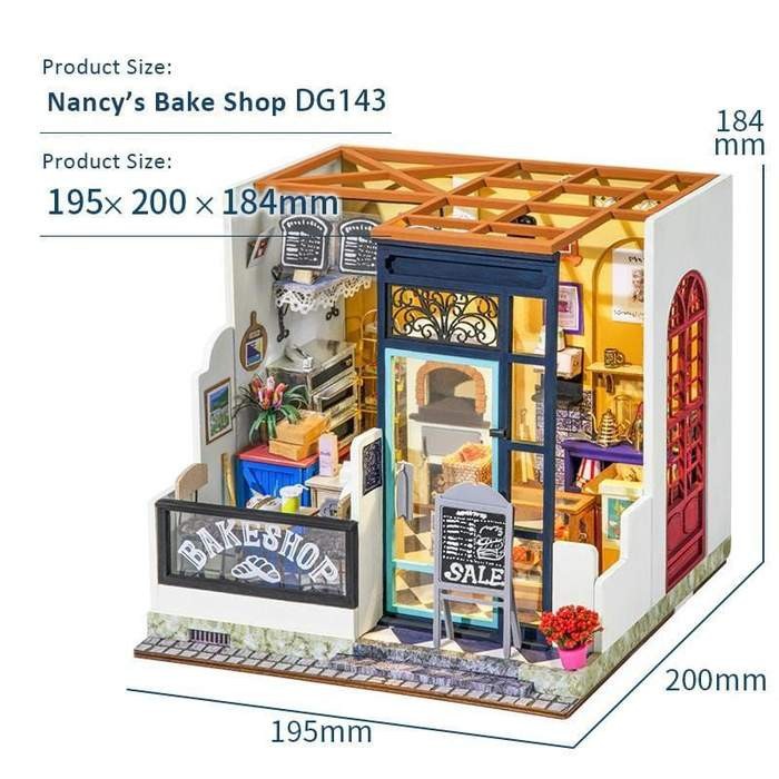 ROLIFE Robotime Nancyâ€™S Bake Shop Dg143 Bakery Store Miniature Perfect Gift For Your love One