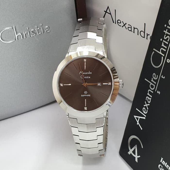 Jam Tangan Wanita Alexander Cristie AC8568 Original Silver Black