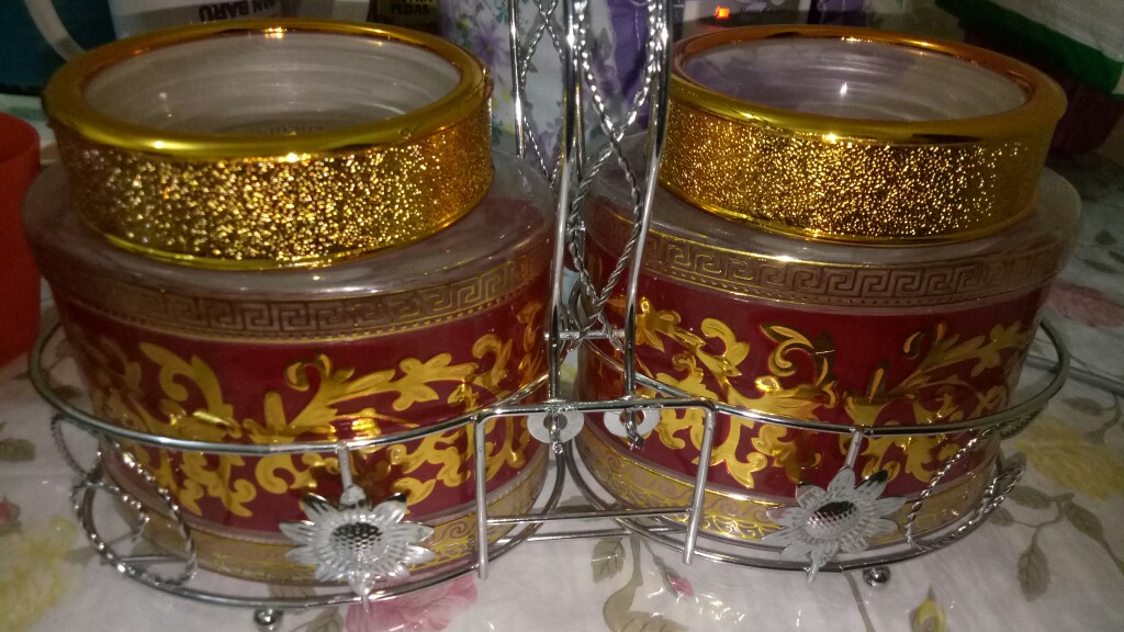 Toples Motif Set Isi 2 + Rak Stainless Bo-132