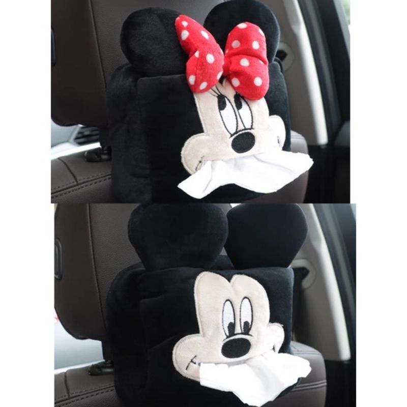 SARUNG Tempat Tisu Tissue Mobil MICKEY MINNIE PIGGY gantung belakang Jok dan Armbox