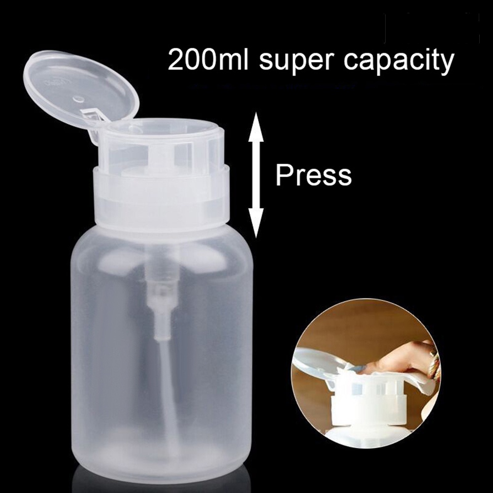 Providence 200ml Alcohol Nail Polish Remover Liquid Press Bottle Dispenser Empty Container