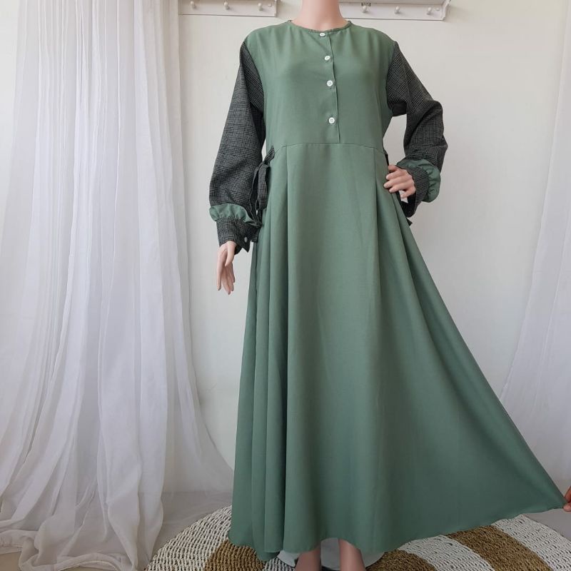 Gamis Clara itycrepe mix kotak semi woll